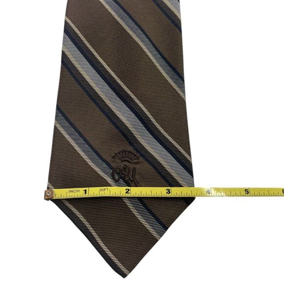 Vintage WOOLF BROTHERS COUNTESS MARA Tie Brown Gray Black Cream, Preowned - Picture 6 of 7